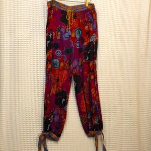 Anthro Tropical Print Beach Pants